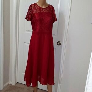 Ticosa L lace sequin wiper flowy chiffon skirt dressy midi cruise guest